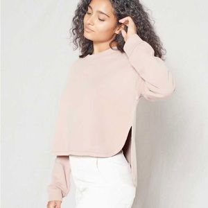 Outerknown Solstice Cutaway Crew Sweatshirt, Pink Moment size Small